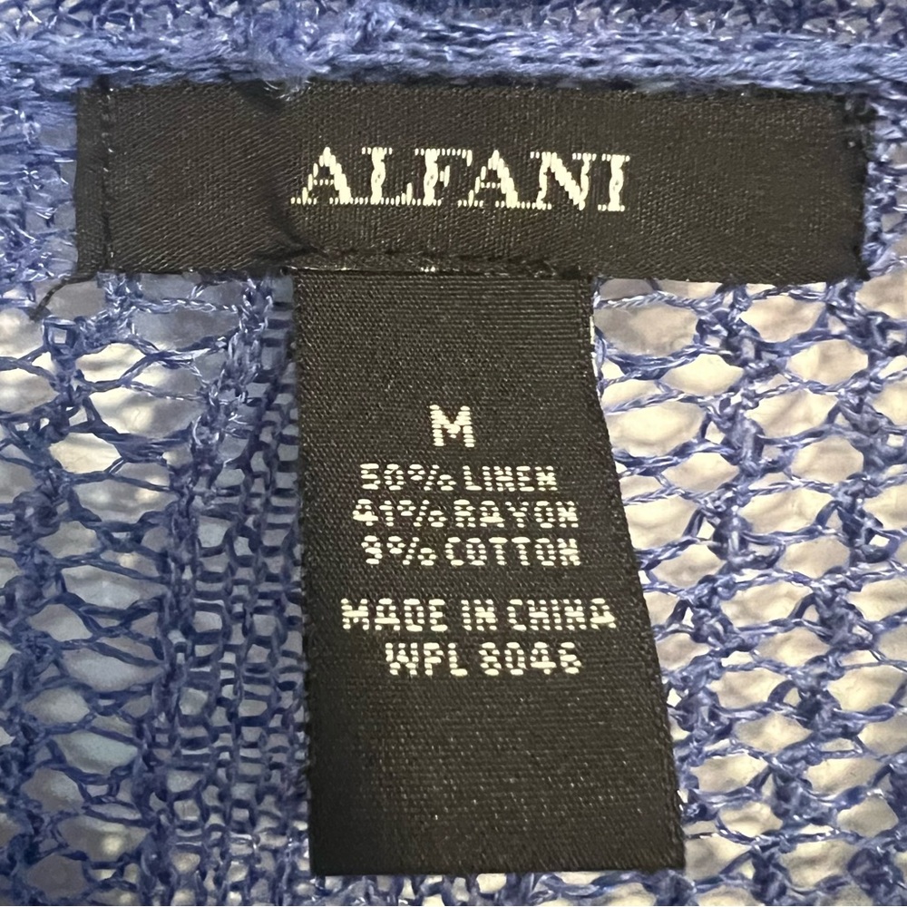 Alfani Women's Blue Open-Front Mixed Stitch Sweater. Size‎ Medium. - Picture 2 of 13